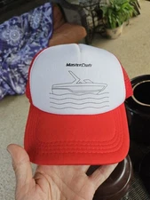 Vintage Red White Master Craft Boats Foam Mesh Back Adjustable Hat Boating 
