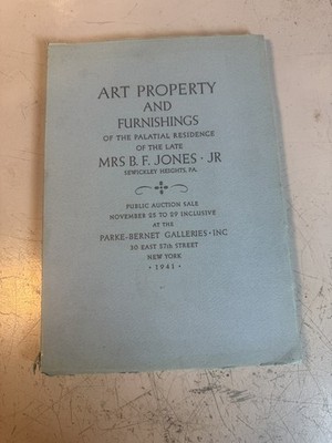 Art Property and Furshings of the late Mrs B. F. Jones Jr. Mona Lisa Auction