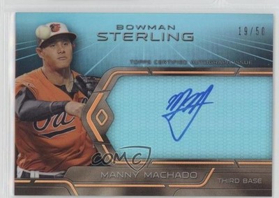 2013 Bowman Sterling Blue Sapphire 19/50 Manny Machado Rookie Auto RC x0y