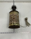 Unbranded Brown Gold Beige Floral Pattern Metal Table Lamp Vintage Style — photo 3