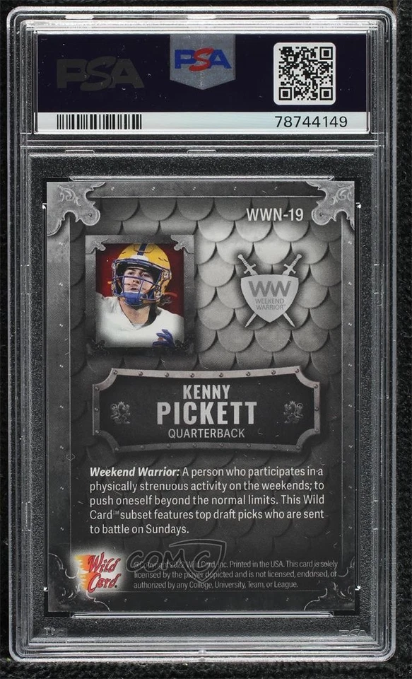 2022 Matte SP Exclusive White/Red /3 Kenny Pickett #WWN-19 PSA 9 MINT Rookie RC - Image 2 of 2