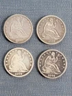 Lot Of 4 Seated Liberty Half Dollars. 1877, 1877-s, 1879, 1891