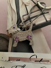 Radley Cream Leather Dog Tag / Bag Charm / Key Ring.