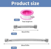 "4 StüCk Flexschlauch 3/8\", Edelstahl Flexschlauch 3/8 Zoll 20Cm/10Cm"