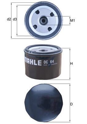 MAHLE OC64 OIL FILTER