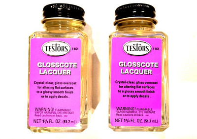 Lot of 2 -Testors 1161X Glosscote Lacquer 1-3/4 oz Clear Overcoat  - New