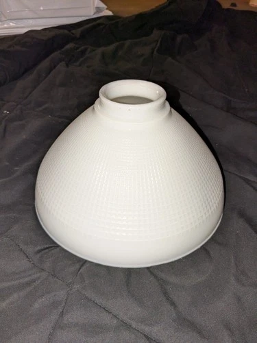 VINTAGE WHITE MILK GLASS LAMP SHADE DIFFUSER TORCHIERE SHADE 10"  2 .75" FITTER