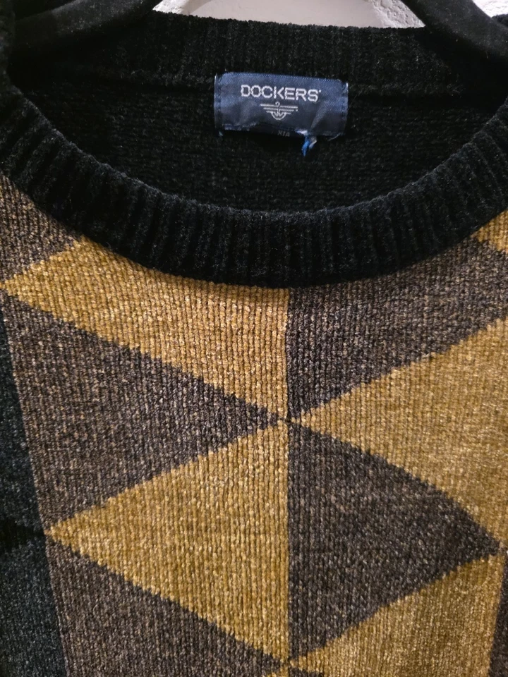 Suéter De Colección Y2K Años 90 Dockers Talla M Triángulos Geométricos Suave Chenilla Multicolor Foto 3 de 4