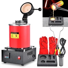 Gold Melting Furnace 1500W Electric Digital Smelting Furnace Crucibles