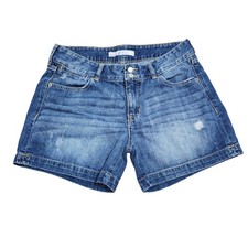 Old Navy Blue Denim Distressed Jean Shorts Women Size 12 Cuffed