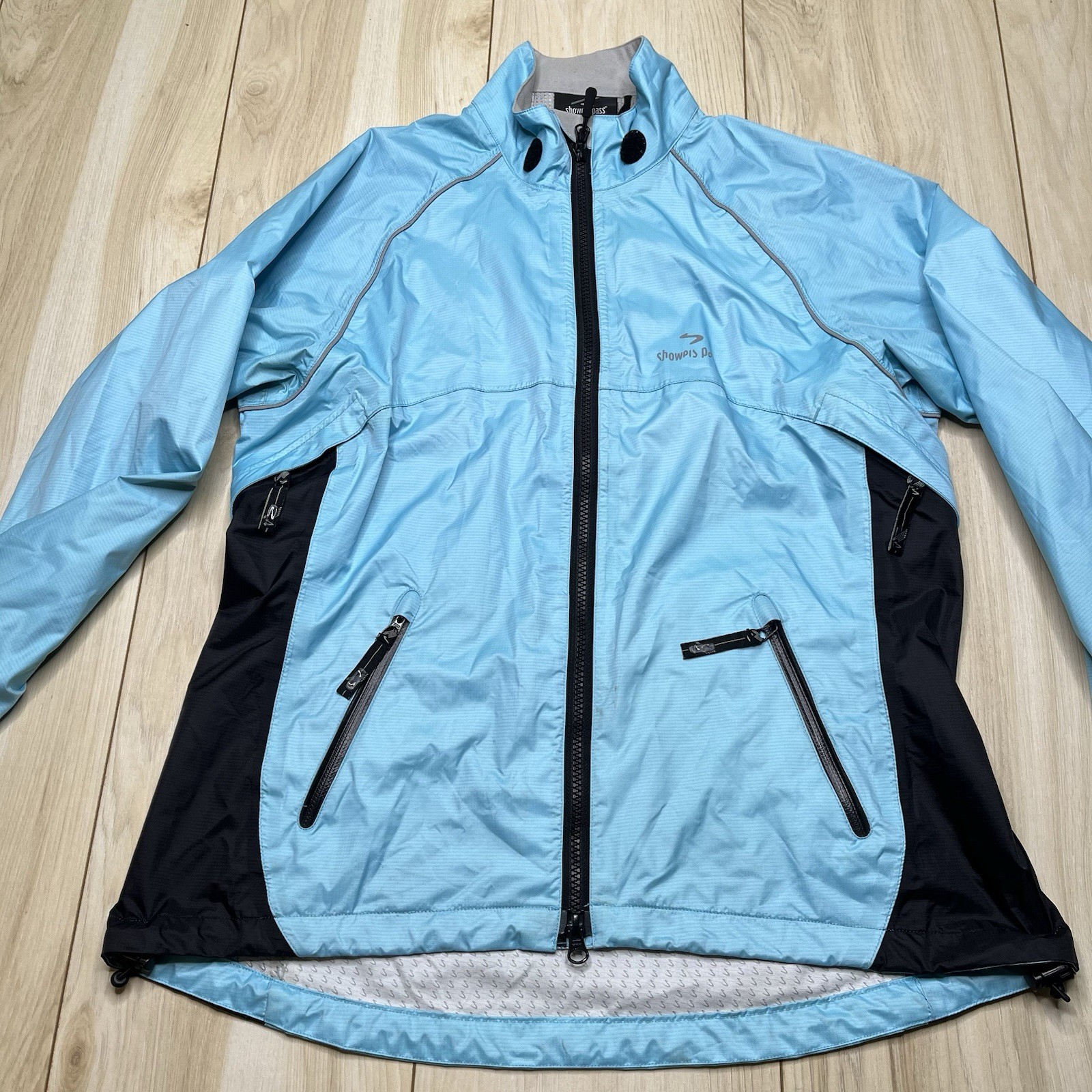 Showers Pass Waterproof Cycling Long Sleeve Full Zip Jacket Blue - Womens Medium