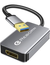 Reborn USB 3.0 to DisplayPort Adapter, 1080P 60Hz USB 3.0 Male to DisplayPort