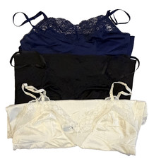 Vintage Camisoles Lingerie Tops Ivory Black Blue Lacey y2k Fairycore Cami 34/L