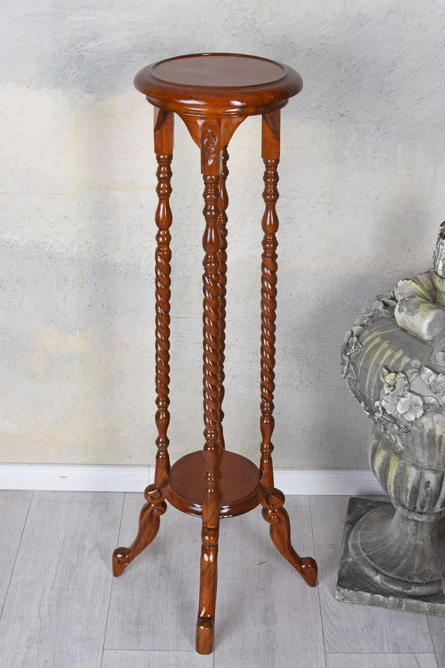 Blumentisch Mahagoni Säule Antik Blumenständer Massivholz Blumensäule Podest neu - Bild 3 von 4