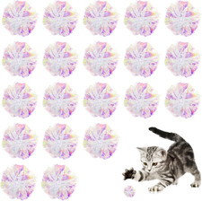 20 Pcs Cat Crinkle Balls, 2 Inches Mylar Shiny Balls Interactive
