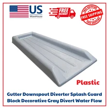 Gutter Downspout Diverter Splash Guard Block Decorative Gray Divert Water Flow