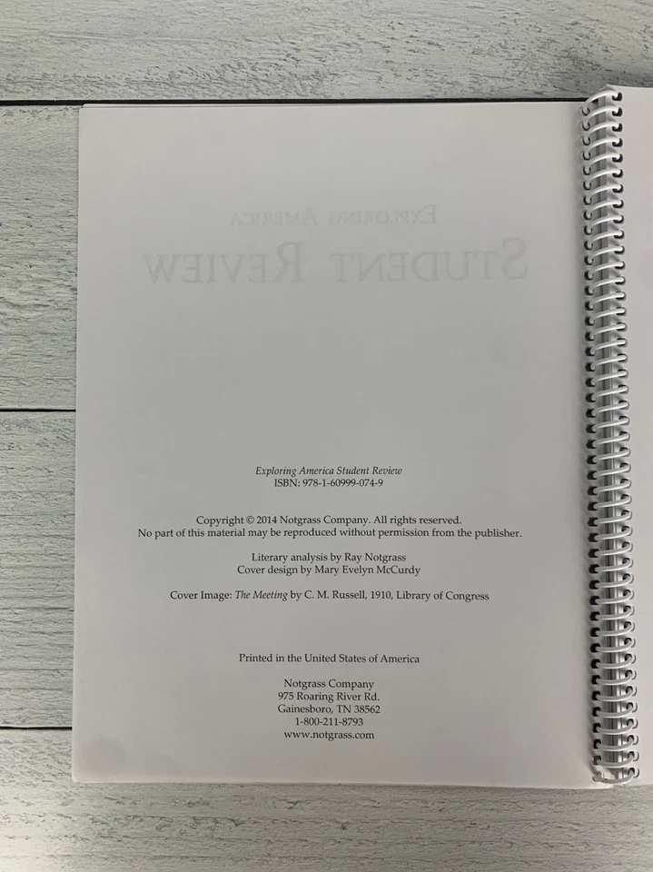 Notgrass Exploring America Student Review Book 2014 Spiral Bound With No Writing - Image 4 of 4