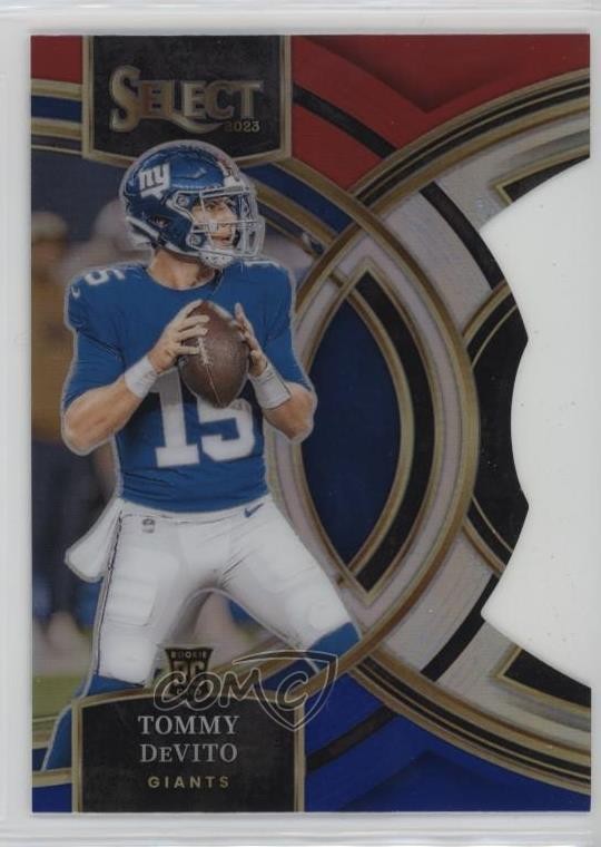 2023 Panini Select Premier Level Red & Blue Prizm Die-Cut Tommy DeVito #102 1fb7