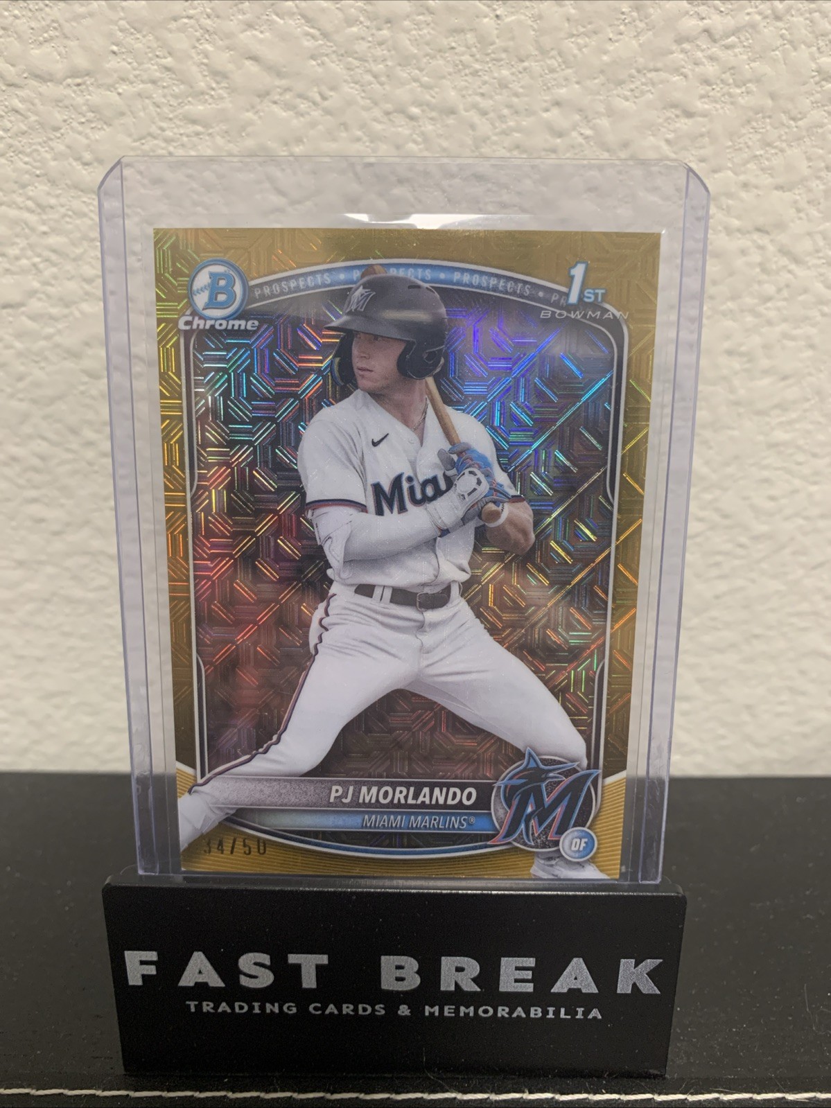 2025 Bowman Chrome PJ Morlando BCP-91 Gold Mojo /50
