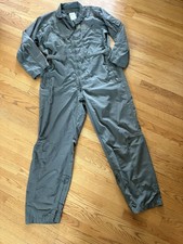 VTG Flyers Coveralls Mens 46 Long Sage Green FR Summer Fire Resistant Military