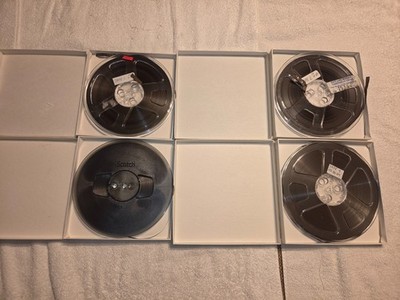 Lot of 4,7'' Reel to Reel Audio Tapes & Boxes, Home Recorded, Spliced Full Reels