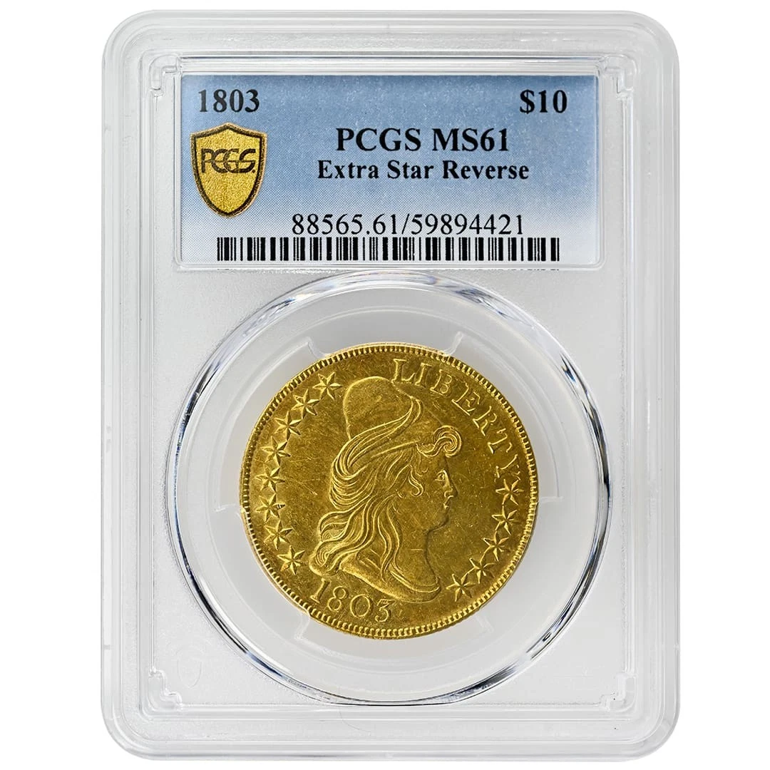 1803 $10 Extra Star Draped Bust $10 - Type 2 Heraldic Eagle PCGS MS61