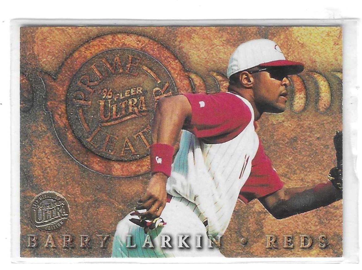 1996 Fleer Ultra Prime Leather Gold Medallion Edition Barry Larkin #13 HOF