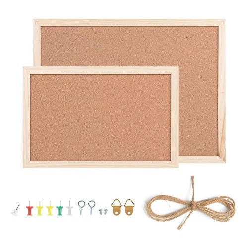 Soft Cork Board Wood Photo Background Memo Bulletin Board Office School - Picture 6 of 15