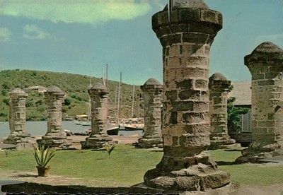 Vintage Postcard: Nelson's Dockyard & Clarence House, Antigua, W.I.   Ref. DT-84