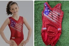 GK Gymnastics AXS Leotard PATRIOTIC Team Replica USA Flag Adult XS A