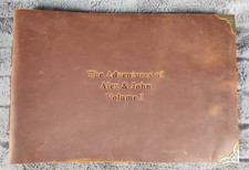 Genuine Leather Cover Photo Album Travel Memories Notebook Signed Alex  John
