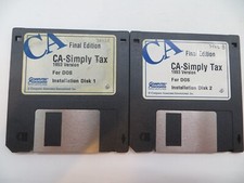 CA-Simply Tax 1993 Version 3.5" Floppy Disks For DOS CA Final Edition vtg