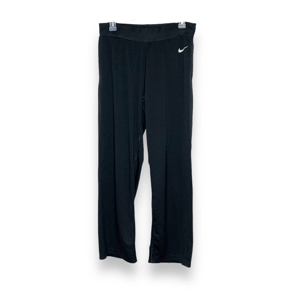 Nike Women's Black Yoga Jogger Athletic Lounge Drawstring Wide Leg Pants  Large L