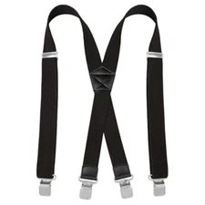 Mens Suspenders Adjustable Elastic 1.4" X-Back Shaped Suspenders for Men Heavy
