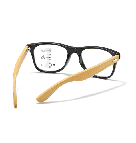 Bamboo Wood Progressive Multifocus Reading Glasses For Men Wooden Temple Glasses - Picture 10 of 18