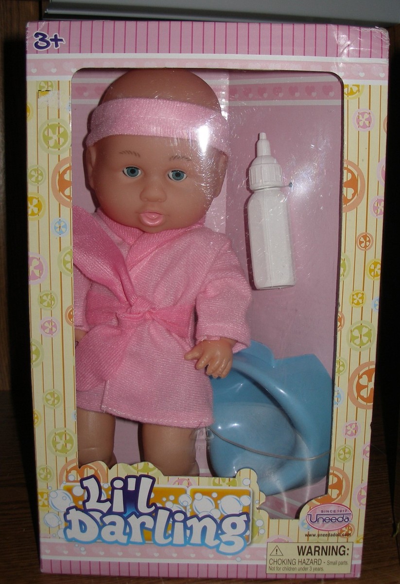 Li'l Darling Baby Doll Set Pink Robe Vinyl Toy in Original
