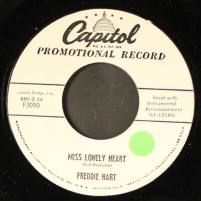 FREDDIE HART: miss lonely heart / oh, heart let her go CAPITOL 7'' Single 45 RPM