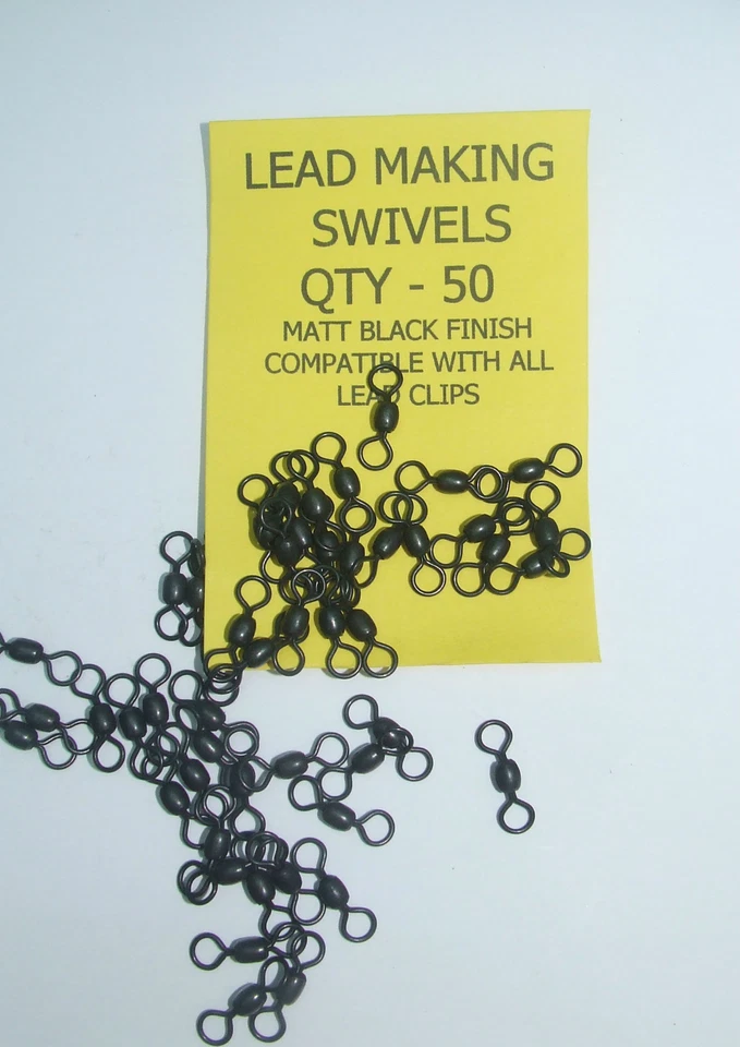 CJT Lead Making Swivels 50er Pack - mattschwarz - Angeln