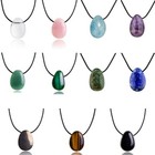 Edelstein Anhänger aus echtem Naturstein | Kristall Kette mit Tropfen Anhänger