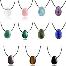 Edelstein Anhänger aus echtem Naturstein | Kristall Kette mit Tropfen Anhänger