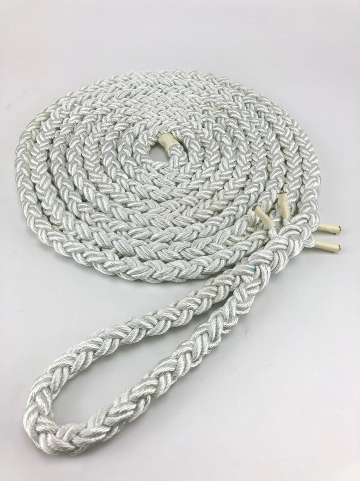 2 x 15 Metres Of 14mm White 8 Strand Nylon Mooring Ropes Lines Sailing Boats - Image 3 of 4