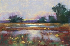 Original Landscape Painting SUNSET marsh Signed Contemporary art