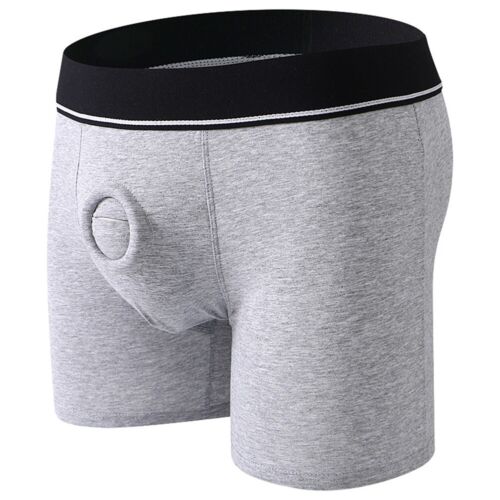 Herren Unterhose Open Pouch Loch Boxershorts Cockring Baumwolle Unterwäsche Boxershorts - Bild 12 von 45