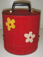 Vintage 1960  s/1970  s Wig Hat Box/Case Travel Carrier Luggage w Mannequin Head.