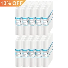 50 Pack 1/5/10/20/25/50 Micron 10"x2.5" Sediment Water Filter Whole House System