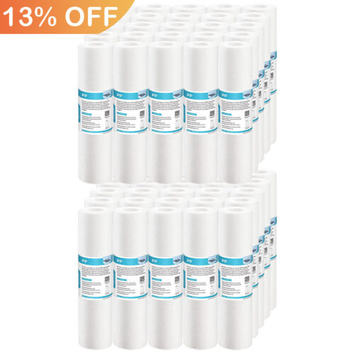 50 Pack 1/5/10/20/25/50 Micron 10"x2.5" Sediment Water Filter Whole House System - Afbeelding 1 van 20