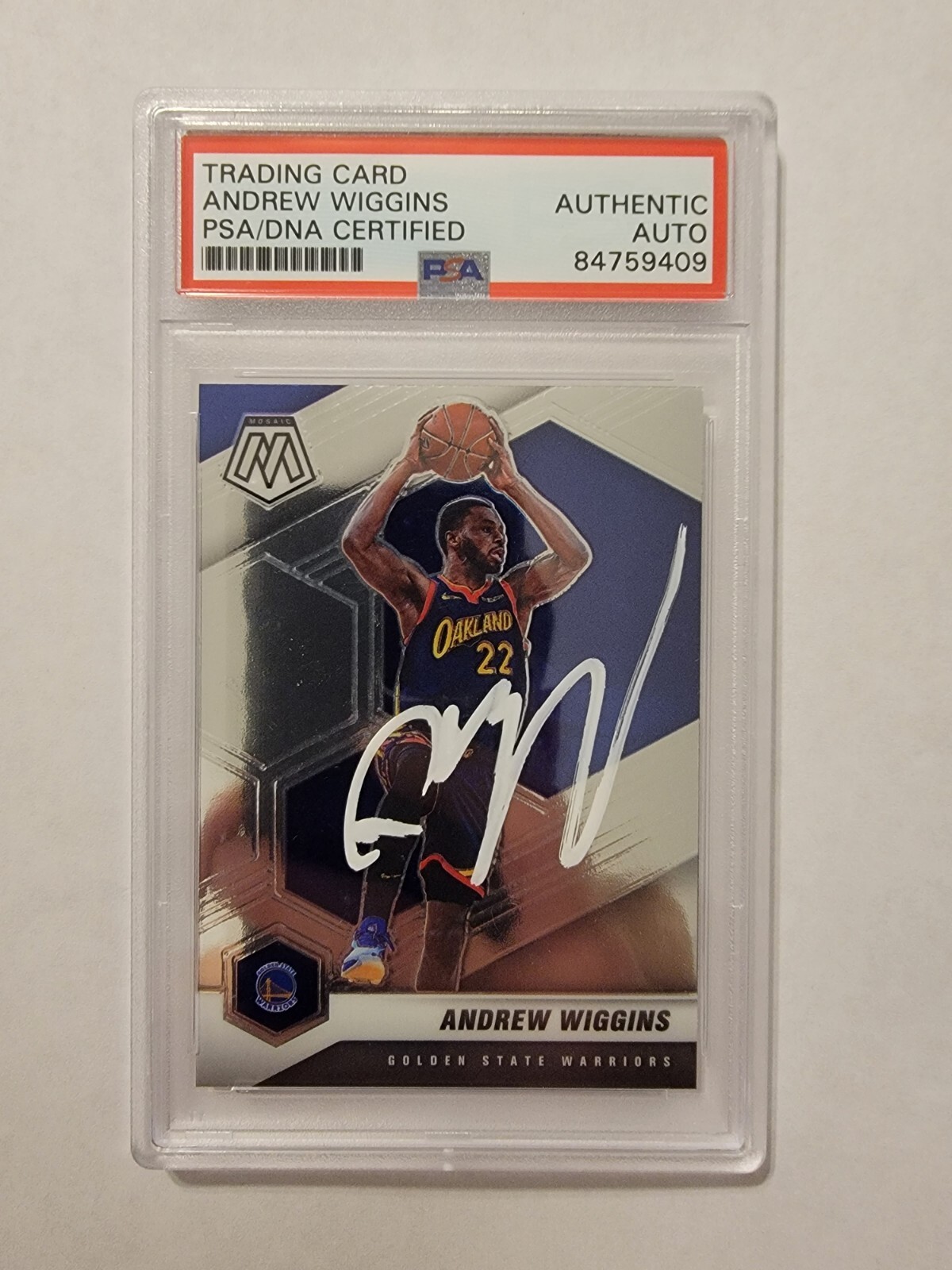 Andrew Wiggins Autographed Signed Golden State Warriors Mosaic PSA/ DNA Certified 