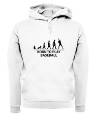 Born To Play Baseball - Adult Hoodie / Sweater - Base Ball Player Fan Love Bat