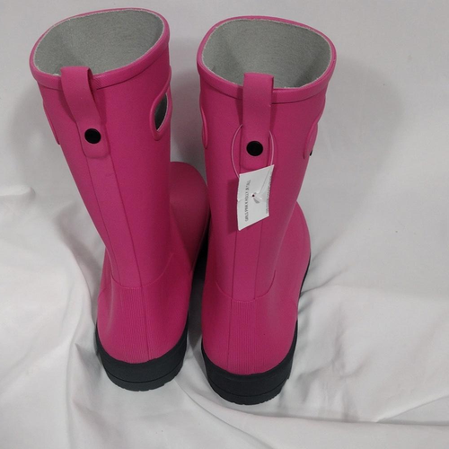 NWOB Bogs Big Kids Girls Pink Holly Jr Tall Rubber Rain Boots Size Youth 6 - Picture 6 of 11