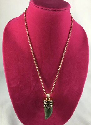 STUDIO BARSE HORN STONE BRONZE PENDANT CHAIN  NECKLACE